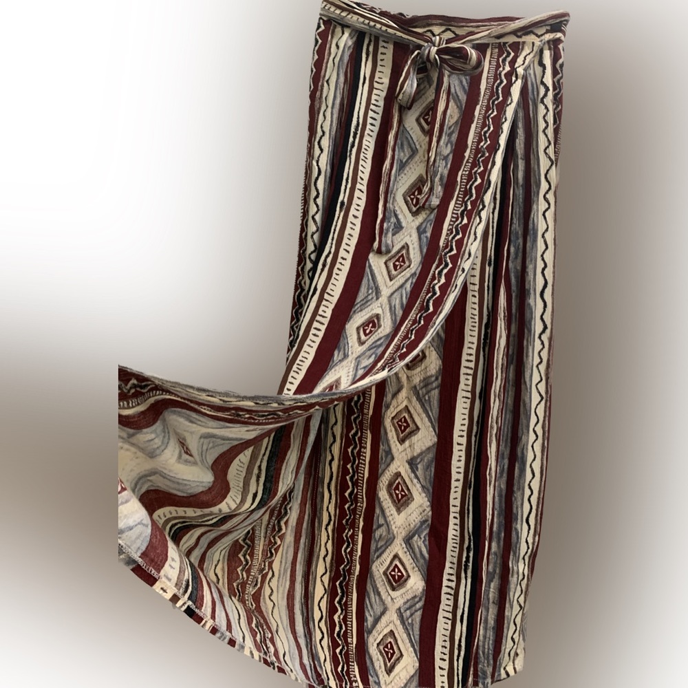 Gorgeous long striped wrap skirt - Terre de Sienne